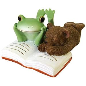 ダイカイ Copeau カエル の 置物 かわいい インテリア飾り うとうと読書 3.7×5.1×2.3 73316