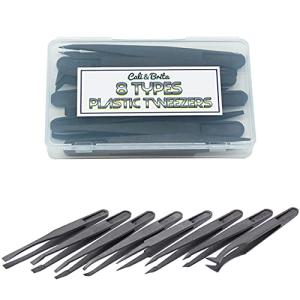 Cali&Brita プラスチック ピンセット 8本セット 精密 マイクロ 樹脂 非磁性 絶縁性 防錆 帯電防止 プラモデル デカ