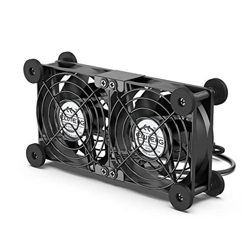 ELUTENG USBファン 8cm 2連 冷却ファン 緩衝パッド付き 静音 扇風機 横置き可 3段...