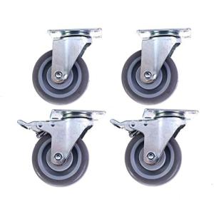 uyoyous 4個セット ゴム キャスター用車輪 ブレーキ付き