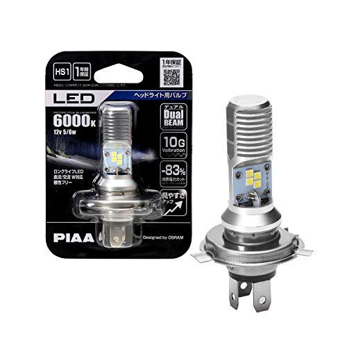 PIAA バイク用ヘッドライトバルブ LED 6000K デュアルビーム 12V 5/6W HS1 ...