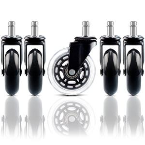 SOMOLUXオフィスチェア交換用イスキャスター 76mm（３インチ）差込式ポリウレタンチェアホイール