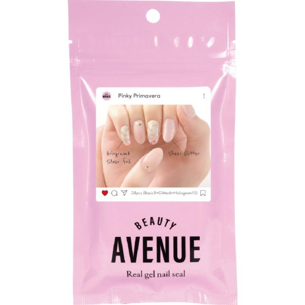 ネイルシール Beauty Avenue ピンキープリマヴェーラ 1袋24pcs入り  生ジェルシー...