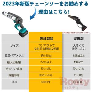 充電式チェーンソー 電動 小型 6インチ 家庭...の詳細画像3