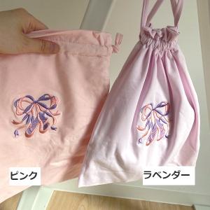 バレエ 小物 巾着袋 トウシューズの刺繍入りバ...の詳細画像2