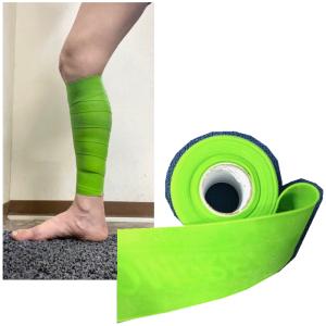 コンプレッションバンド　フロスバンド　幅5ｃｍｘ長さ2m　黄緑　2インチ