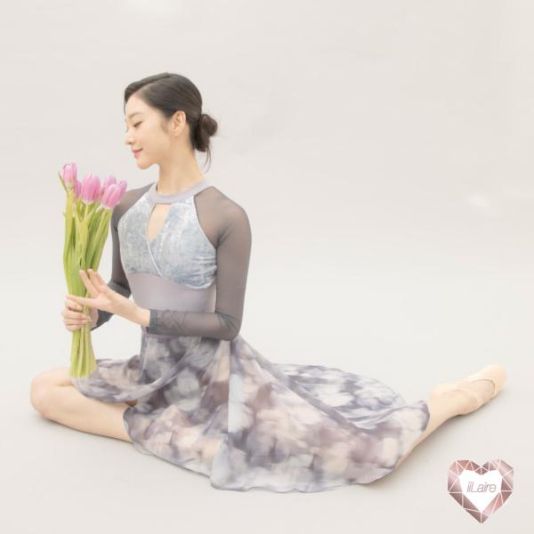 バレエ レオタード 大人 長袖 イイレイル iiLaire　Laen  ベロア ホルターネック