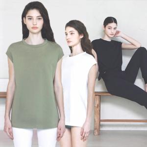 Tシャツ 半袖 無地 トップス ヨガ　フレンチスリーブ