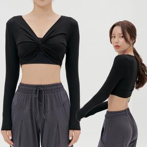 バレエ トップス　長袖　ショート丈 黒