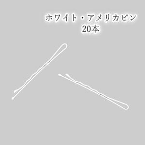 ヘアピン 白 カラーピン ナースピン 20本 バレエ 白鳥