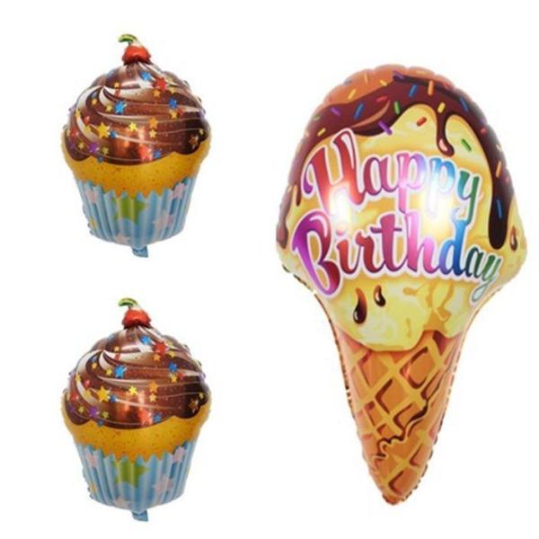18インチ ハート バルーン 風船 室内外 アイスクリーム カップケーキ キュート 誕生日 お祝い ...