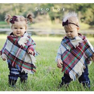 ポンチョ ストール キッズ チェック柄 ベビー ショール