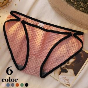 スタンダードショーツ レディース パンティー 女性下着 パンツ 網目模様 レース セクシー アンダーウェア おしゃれ サイドストリング風 黒 ピンク