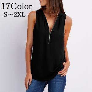 ブラウス レディース トップス ノースリーブ Vネック