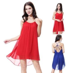 ドレス パーティードレス シフォンドレス ラウンドネック