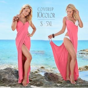 カバーアップ 水着の上に ノースリーブ ビーチドレス