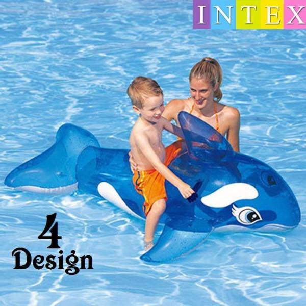 INTEX シャチフロート 浮き具 浮き輪 ビーチフロート 浮輪 取っ手付き 子供用 幼児用 サメ ...