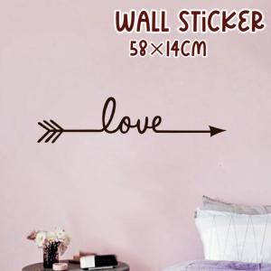 ウォールステッカー 壁ステッカー ウォールシール 壁シール 壁面装飾 室内装飾 英字 ロゴ love ラブ 矢 アロー シンプル インテリア雑貨 模様