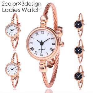 腕時計 リストウォッチ ラウンド 丸型 レディース 女性 秒針 アナログ ブレスレット風 バングル風 ワイヤーバンド シンプル きれいめ 上品 お洒落