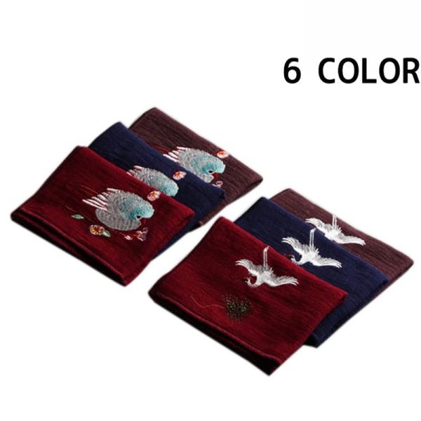布巾 茶巾 吸収 中国茶 刺繍 伝統 タオル シンプル 28cm 18cm 鳥刺繍 レトロ 茶道