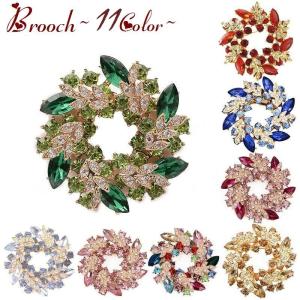 ブローチ ビジュー リース型ブローチ ピンブローチ