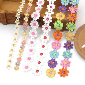 レースリボン フラワー 花 ワッペン アップリケ 手芸