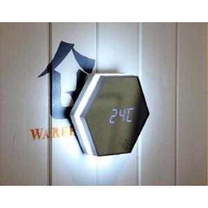 目覚し時計 デジタル ミラー 六角形 LED ...の詳細画像4
