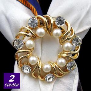 スカーフクリップ アクセサリー ファッション小物 イミテーションパール