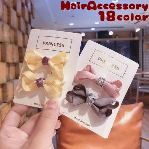 ヘアクリップ 2個セット リボン ヘアピン ヘアアクセサリー
