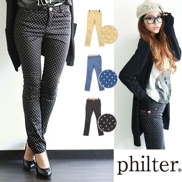 [★S/S新作]注目の総柄ボトムス♪伸びるストレッチ!★脚長美脚♪ドット柄パギンス