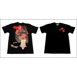 【新品】戦国武将Tシャツ 【豊臣秀吉 馬蘭後立付兜】 Sサイズ 半袖 綿100% ブラック(黒) 〔Uネック おもしろ〕