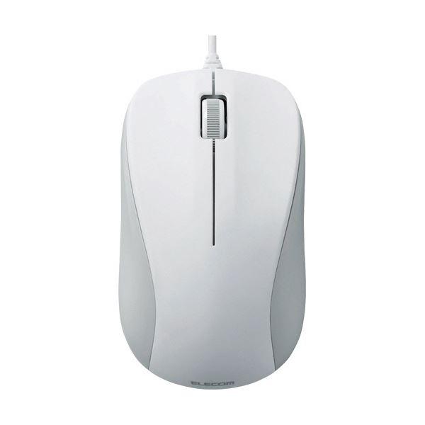 【新品】(まとめ）エレコム USB光学式マウス 3ボタンRoHS指令準拠 Mサイズ ホワイト M-K...