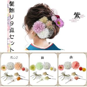 髪飾り 9点セット ドライフラワー シルクフラワ...の商品画像
