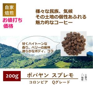 コロンビア ポパヤン スプレモ Qグレード 200g 自家焙煎 コーヒー豆｜mihono-coffee