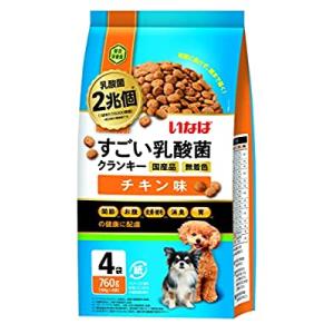 いなばペットフード すごい乳酸菌クランキー 190ｇ×4袋 チキン味