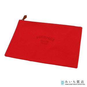 質屋 HERMES エルメス ポーチ ヨッティング GM フラットポーチ 化粧ポーチ 小物入れ レッド H22338 みいち質店