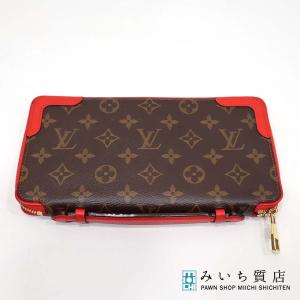 質屋 LV  デイリー オーガナイザー M61452 モノグラム レッド クラッチバッグ トラベルケース 財布 ルイヴィトン H7981 みいち質店｜miichi78