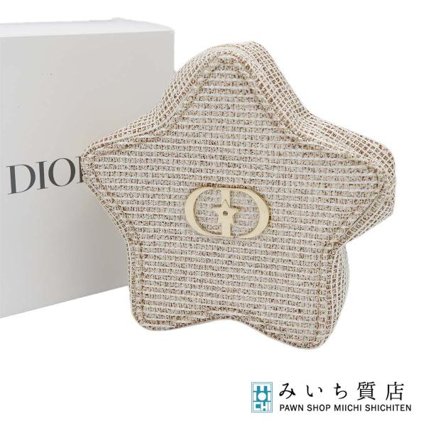 質屋 Christian Dior ディオール ポーチ 星 ベージュ系 ノベルティ 箱有 H2287...