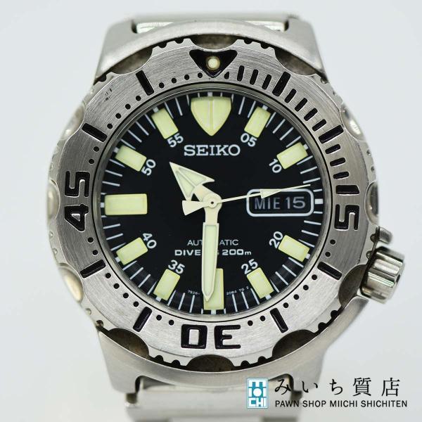 質屋 腕時計 セイコー SEIKO 7S26-0350 ダイバーズウォッチ 黒文字盤 AT 自動巻き...