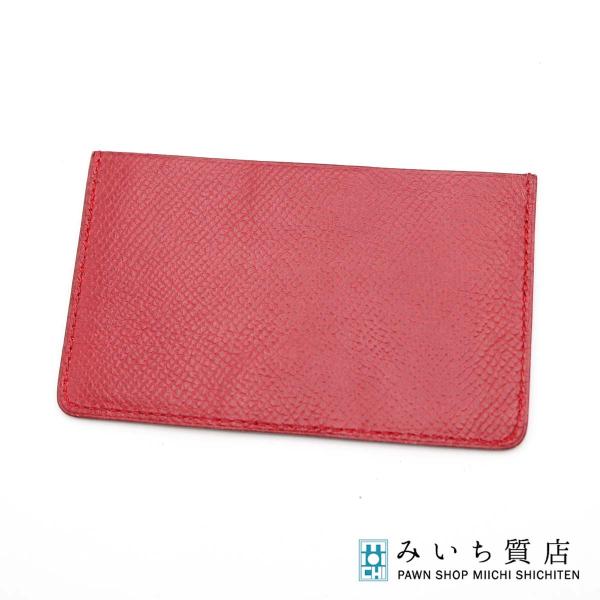 質屋 HERMES エルメス ポルクール カードケース パスケース カード入れ レッド 赤 H453...