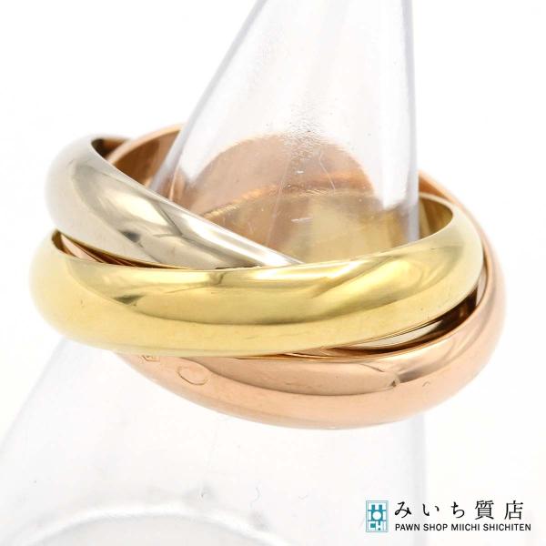 質屋 希少 仕上済 Cartier カルティエ トリニティ リング 指輪 750 K18YG WG ...