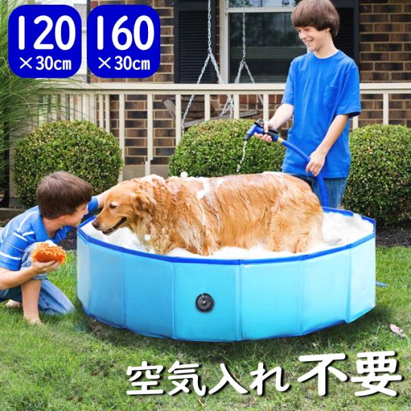 犬 プール 空気入れ不要 ペットプール ペット用 犬用 猫 160cm 120cm 大型 ペットバス...