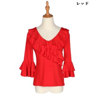 ブラウス ダンス 七分袖 五分袖 フラメンコ衣...の詳細画像1