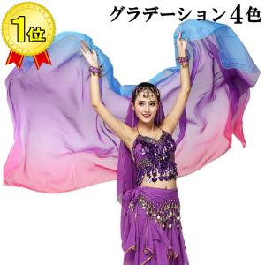 ベリーダンス シフォン ベール グラデーション 軽量 220×120 : Costume