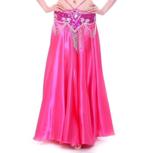 ダンス衣装 広がるスカート【チェリーピンク】 サテンスカート ペチコートにも ロングスカート フレア...