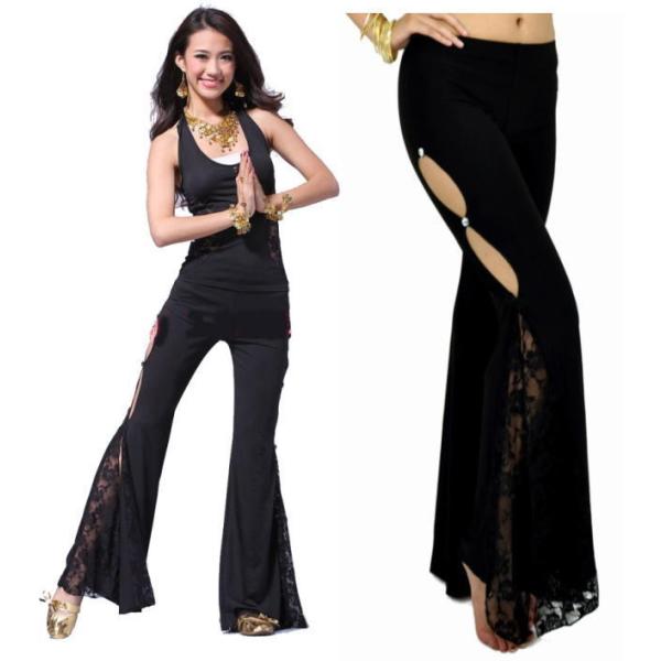 ダンス衣装 ストレッチパンツ【ブラック】ヨガウェア フィットネスウェア ピラティス 社交ダンス 黒 ...