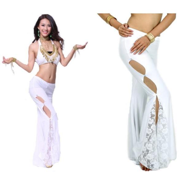 ダンス衣装 ストレッチパンツ【ホワイト】ヨガウェア フィットネスウェア ピラティス 社交ダンス 白 ...