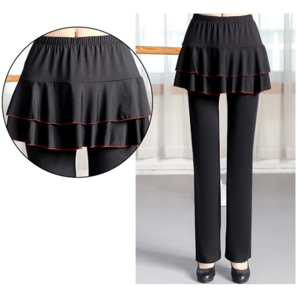 ダンスパンツ レディース yo スカート付き パンツ 体型カバー ダンス衣装 ヨガ ピラティス ジャ...