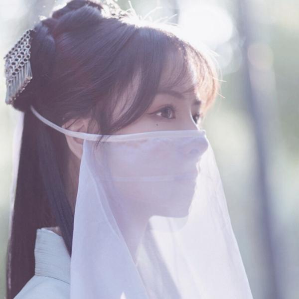 フェイスベール【白】マスク ベリー 黒子 和風 時代劇 民族衣装 仮装 コスプレ ベール アクセサリ...