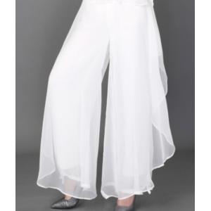訳あり ダンス フレアパンツ(ホワイト)ガウチョパンツ スカーチョ ワイドパンツ サムエル cy32-b-